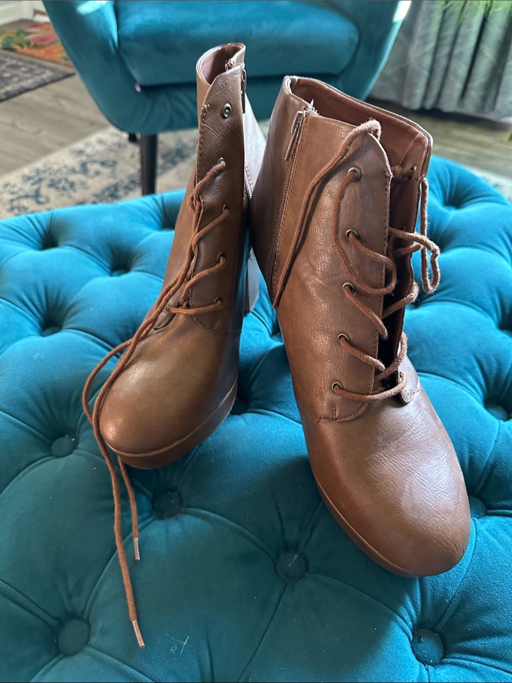 Brash Brown Lace-Up Ankle Boots